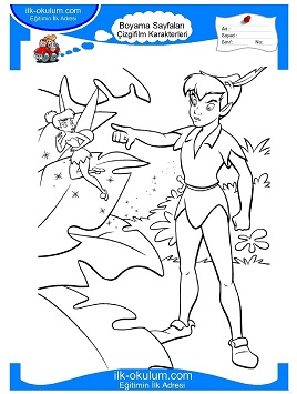 Çocuklar İçin Peter Pan Boyama Sayfaları 